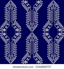 stitch japanese sashiko embroidery needlework india abstract artwork seamless geometric pattern printed background fabric wallpaper hand drawn line indigo white 

