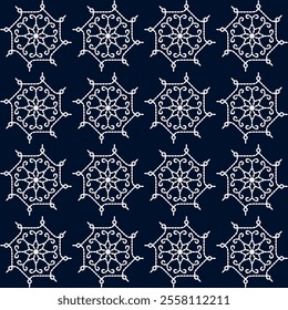 stitch Japanese Sashiko pattern embroidery abstract seamless geometric ornaments white stitch line artwork indigo blue background fashion design template decoration hand drawn printed needlework quilt