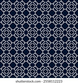 stitch Japanese Sashiko pattern embroidery abstract seamless geometric ornaments white stitch line artwork indigo blue background fashion design template decoration hand drawn printed needlework quilt