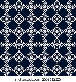 stitch Japanese Sashiko pattern embroidery abstract seamless geometric ornaments white stitch line artwork indigo blue background fashion design template decoration hand drawn printed needlework quilt