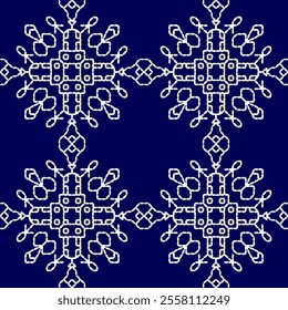 stitch Japanese Sashiko pattern embroidery abstract seamless geometric ornaments white stitch line artwork indigo blue background fashion design template decoration hand drawn printed needlework quilt