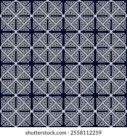 stitch Japanese Sashiko pattern embroidery abstract seamless geometric ornaments white stitch line artwork indigo blue background fashion design template decoration hand drawn printed needlework quilt