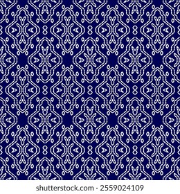 stitch Japanese Sashiko pattern embroidery abstract seamless geometric ornaments white stitch line artwork indigo blue background fashion design template decoration hand drawn printed needlework quilt