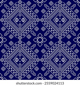 stitch Japanese Sashiko pattern embroidery abstract seamless geometric ornaments white stitch line artwork indigo blue background fashion design template decoration hand drawn printed needlework quilt