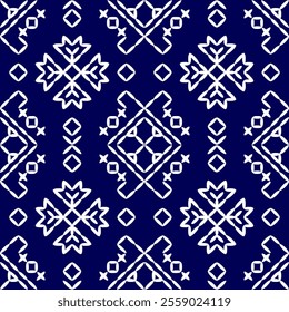 stitch Japanese Sashiko pattern embroidery abstract seamless geometric ornaments white stitch line artwork indigo blue background fashion design template decoration hand drawn printed needlework quilt