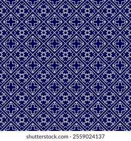 stitch Japanese Sashiko pattern embroidery abstract seamless geometric ornaments white stitch line artwork indigo blue background fashion design template decoration hand drawn printed needlework quilt