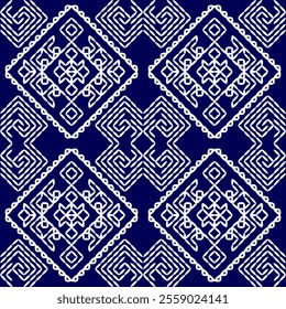 stitch Japanese Sashiko pattern embroidery abstract seamless geometric ornaments white stitch line artwork indigo blue background fashion design template decoration hand drawn printed needlework quilt