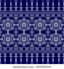 stitch Japanese Sashiko pattern embroidery abstract seamless geometric ornaments white stitch line artwork indigo blue background fashion design template decoration hand drawn printed needlework quilt