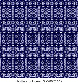 stitch Japanese Sashiko pattern embroidery abstract seamless geometric ornaments white stitch line artwork indigo blue background fashion design template decoration hand drawn printed needlework quilt