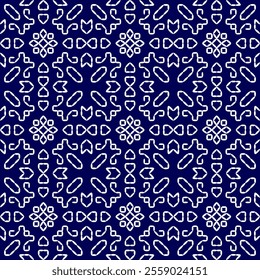 stitch Japanese Sashiko pattern embroidery abstract seamless geometric ornaments white stitch line artwork indigo blue background fashion design template decoration hand drawn printed needlework quilt