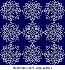 stitch Japanese Sashiko pattern embroidery abstract seamless geometric ornaments white stitch line artwork indigo blue background fashion design template decoration hand drawn printed needlework quilt