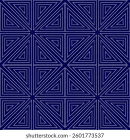 stitch Japanese Sashiko pattern embroidery abstract seamless geometric ornaments white stitch line artwork indigo blue background fashion design template decoration hand drawn printed needlework quilt