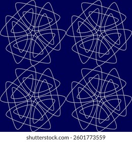 stitch Japanese Sashiko pattern embroidery abstract seamless geometric ornaments white stitch line artwork indigo blue background fashion design template decoration hand drawn printed needlework quilt