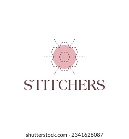 Stitch logo design idea, vector template