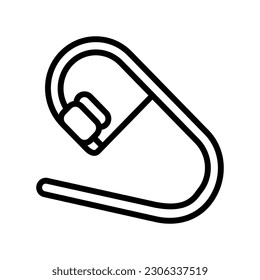 Nähmarkierung Strickwolle Linie Symbol Vektorgrafik. Stich Marker Strickwolle Zeichen. isoliertes Kontursymbol