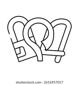 stitch markers embroidery hobby line icon vector. stitch markers embroidery hobby sign. isolated contour symbol black illustration
