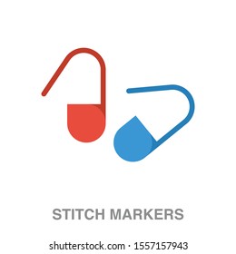 Stitch markers flat icon on white transparent background. You can be used stitch markers icon for several purposes.