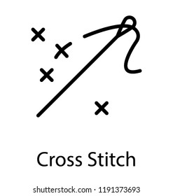 Stitch on a cloth in a cross shape, cross stitch design 