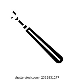 vector de icono de coser de raspador de lana de glifo. señal de la lana de punto de puntería. ilustración de símbolo aislado