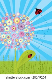 Stitch series - flower - vector