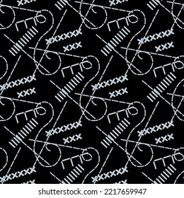 stitch sew vector seamless pattern