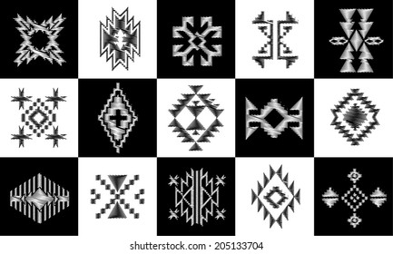 Stitched Aztec-Navajo-Indian pattern vector board