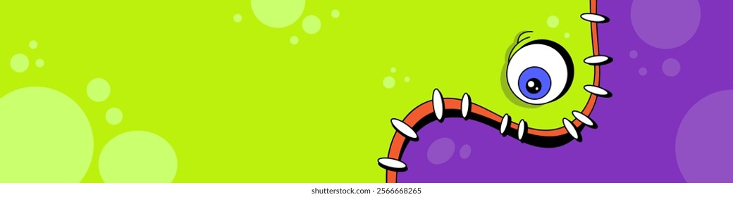 Stitched background in zombie style with an eyes. Split background for Halloween holiday. Hand drawn in cartoon style, vector illustration.