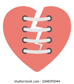
A stitched up broken heart 
