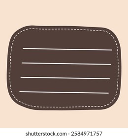 Stitched Brown Leather Label with Lines