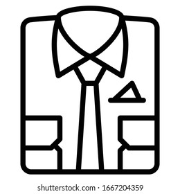 Stitched Dress Shirt Concept, Double Pocket with Tie Shirt Folded on White background, Tailor and DressMaker Mens Fashion Clothing Symbol