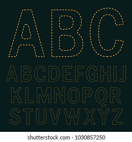 Stitched English alphabet, capital letters 