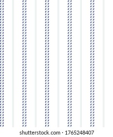 Stitched fabric pattern vector in Blue and white. Retro stripe seamless pattern vertical parallel. Vector abstract background