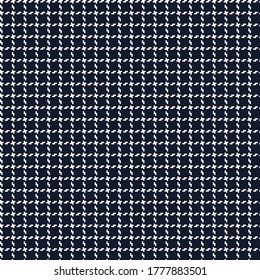 Stitched fabric pattern vector in Dark blue and white. Winter plaid Scottish seamless pattern.Texture from plaid,tablecloths, clothes, shirts, dresses, jacket, skirt, blankets and other textile.