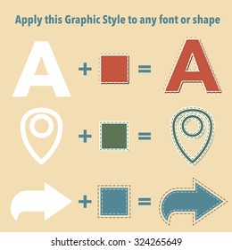 Stitched Graphic Styles for fonts and shapes