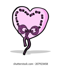 caricatura de corazón cosida