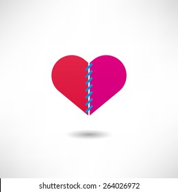 Stitched heart icon