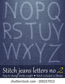 Stitched Letters with Jeans Background