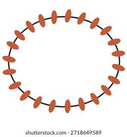 Ovaler Rahmen in handgezeichnetem Stil für Etiketten und Branding. Ideal für Verpackungen, Aufkleber, handgefertigte Designs und Designs zum Thema Handwerk.