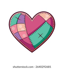 Stitched Patchwork Heart for Valentine's Day and Romantic Occasions