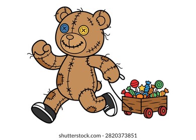 Stitched plush toy mascot