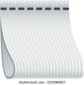 Stitched ribbon mockup. Realistic blank white fabric