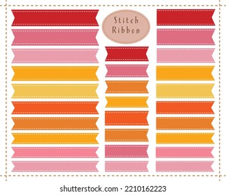 Stitched Straight Ribbon Frame Set