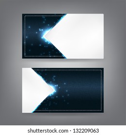 Stitched Textile and sparks theme business card template (Part 7). (Vector)