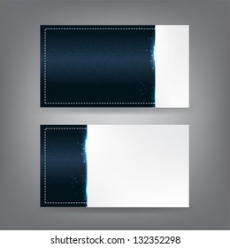 Stitched Textile and sparks theme business card template (Part 1) (Vector eps10)