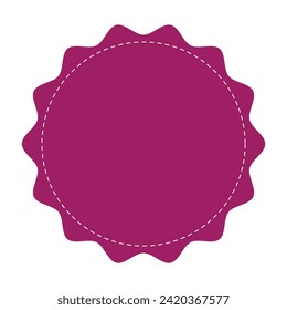 stitched zig-zag circle collection in purple color. circle with sharp and rounded waves edge. sale and big set of purple zig-zag circle sticker, sale and discount template sticker.eps10
