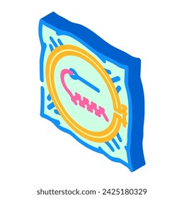 vector de icono isométrico de hobby de bordado de puntos. signo de hobby de bordado de puntos. ilustración de símbolo aislado