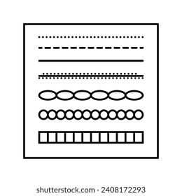 stitches embroidery hobby line icon vector. stitches embroidery hobby sign. isolated contour symbol black illustration