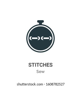 Stitches glyph icon vector on white background. Flat vector stitches icon symbol sign from modern sew collection for mobile concept and web apps design.