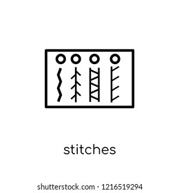 stitches icon. Trendy modern flat linear vector stitches icon on white background from thin line Sew collection, outline vector illustration