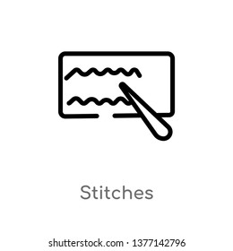stitches vector line icon. Simple element illustration. stitches outline icon from sew concept. Can be used for web and mobile